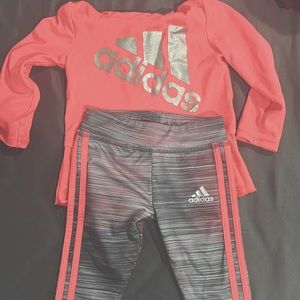 12 month bright adidas girls matching set